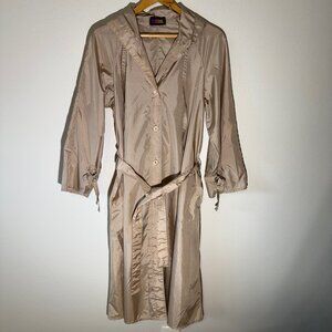 The Totes Coat Vintage Lightweight Tan Button Down Raincoat Size 8‎